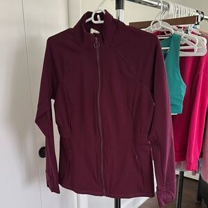 Fabletics Full Zip Jacket Size L in Burgundy/Maroon/Merlot